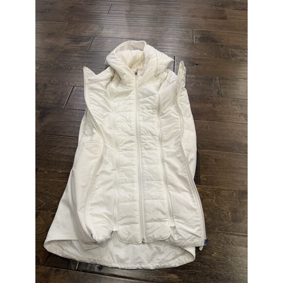 Lululemon Womens White Full Zip Hooded Another Mile Vest Jacket Size 12 $168 - Picture 5 of 10